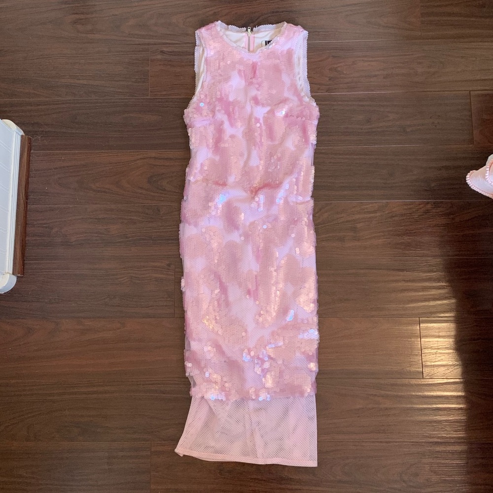 TopShop US 4 Pink Sequined Bodycon Dress